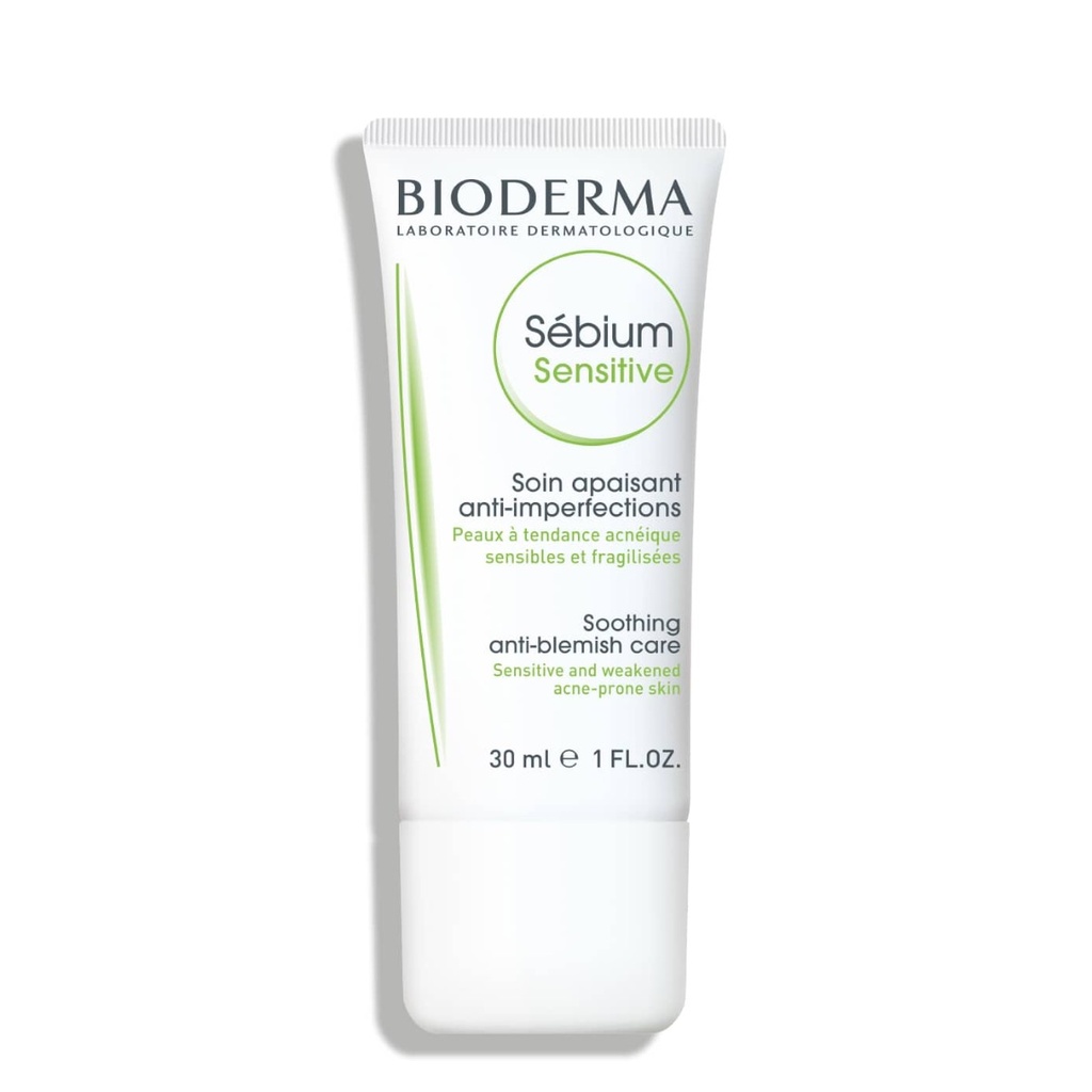BIODERMA Sébium Sensitive - Soin apaisant anti-imperfections pour peaux à tendance acnéiques sensibles et fragilisées - 30ml