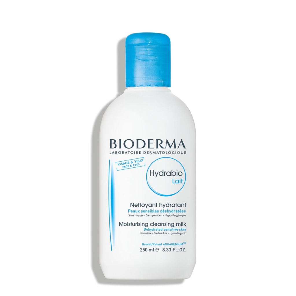 BIODERMA Hydrabio Lait  - Lait hydratant nettoyant pour peaux sensibles déshydratées - 250ml