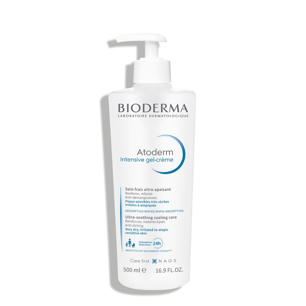 BIODERMA Atoderm Intensive Gel - Soin frais ultra-apaisant pour peaux sensibles très sèches, irritées à atopiques - 500ml