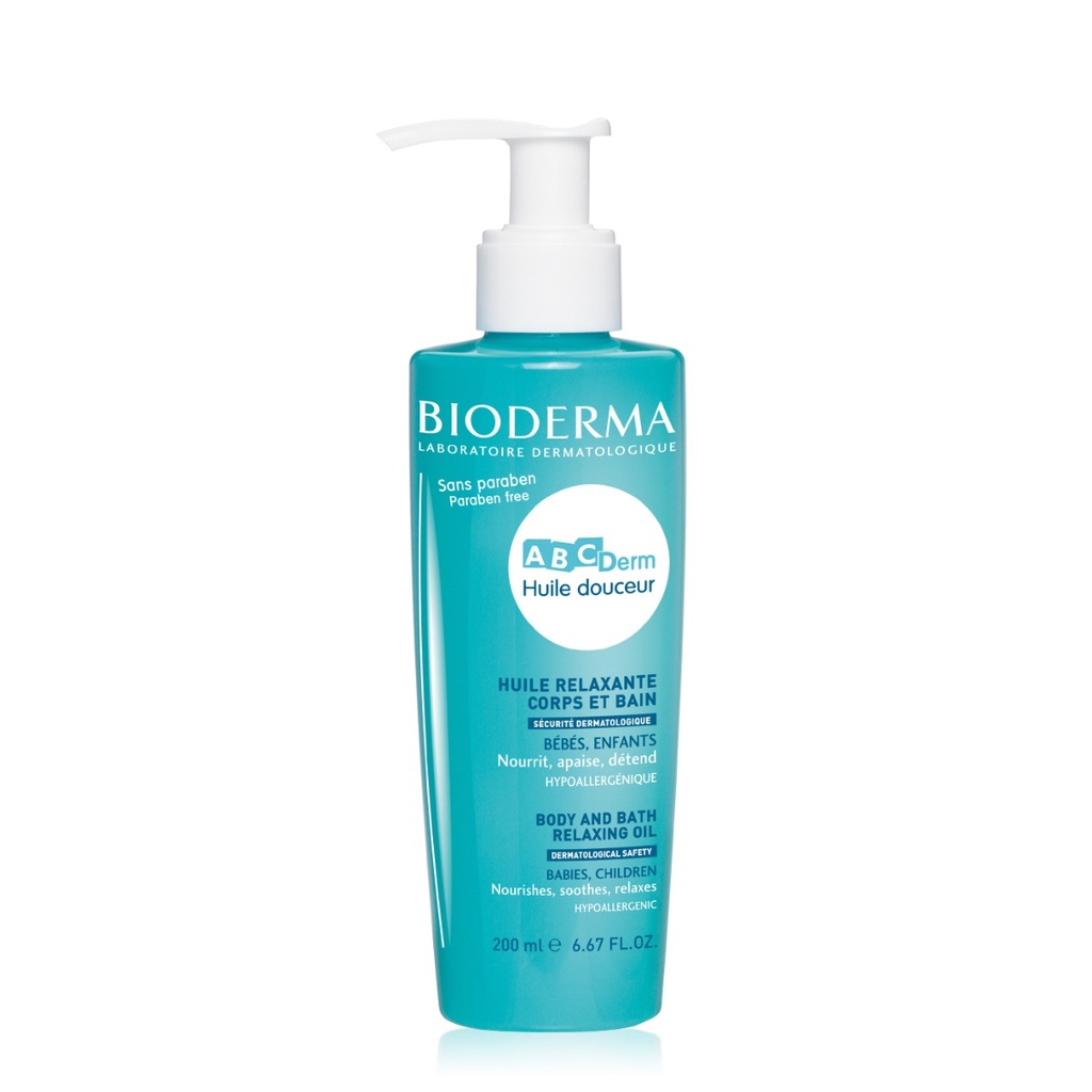 BIODERMA ABCDerm Huile Douceur  - Huile relaxante corps et bain pour bébés et enfants - 200ml