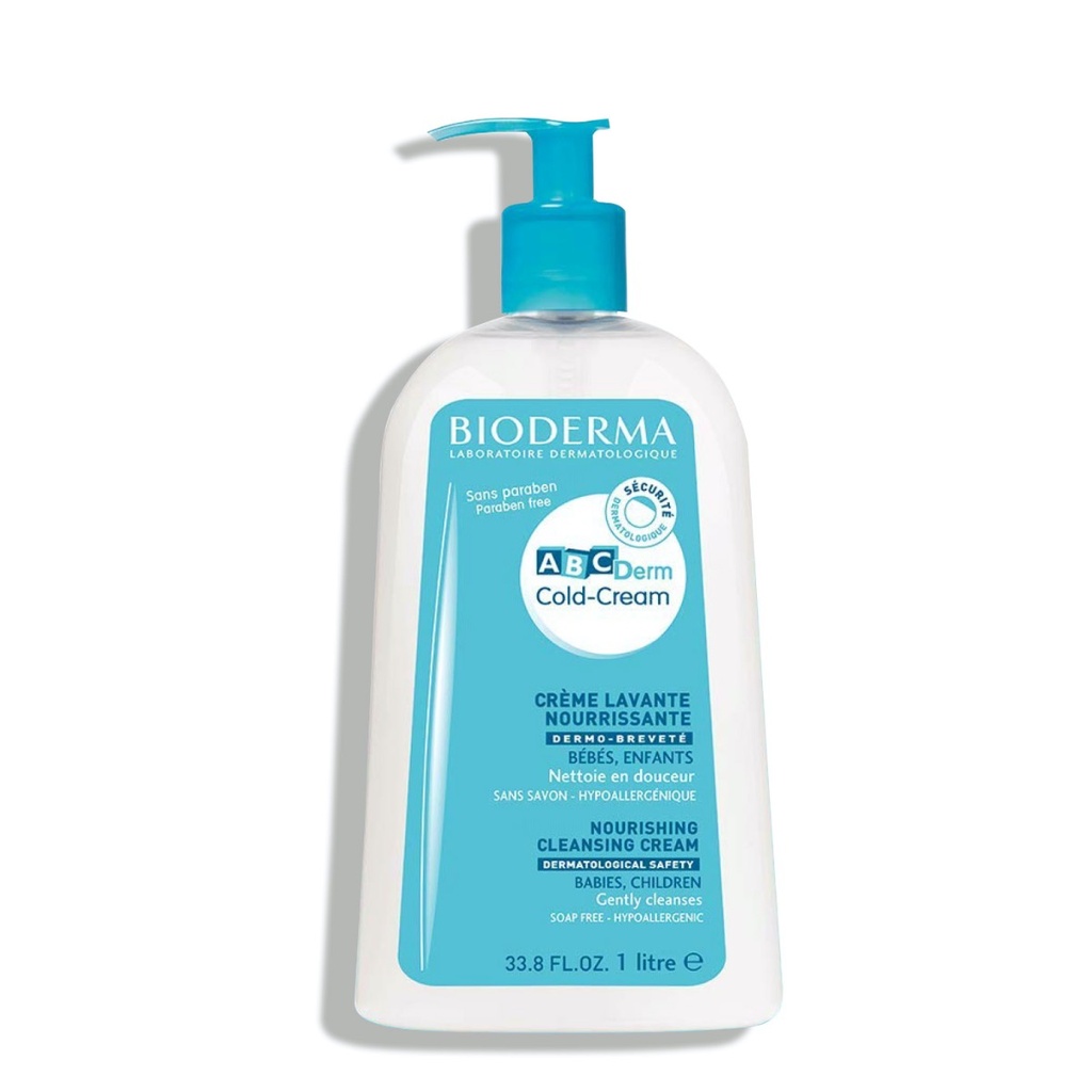 BIODERMA ABCDerm Cold Cream  - Crème lavante, nettoyante, nourrissante pour bébés et enfants - 1000ml