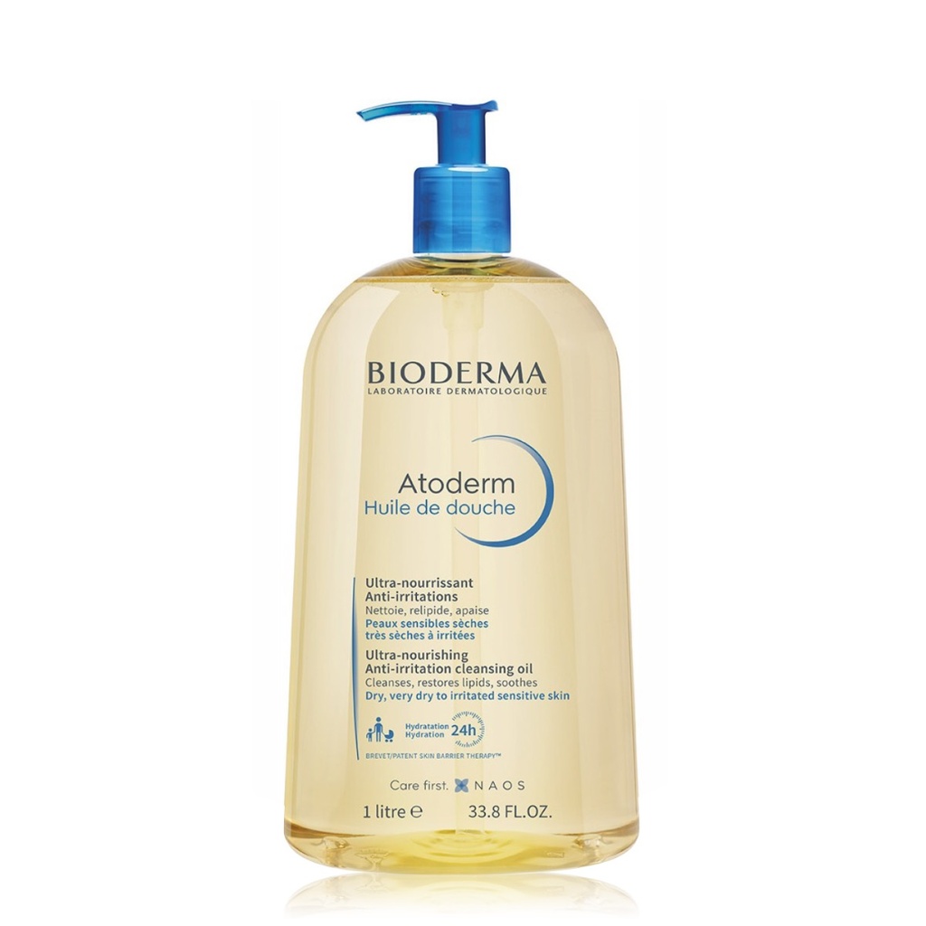BIODERMA Atoderm  - Huile de douche ultra-nourrissante anti-irritations pour peaux sensibles sèches, très sèches à irritées