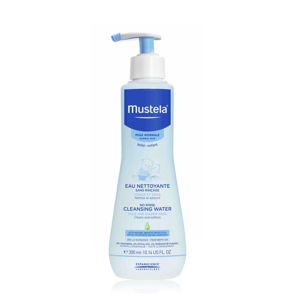 MUSTELA Eau Nettoyante - Sans rinçage pour peaux normales bébé et enfants - 300ml