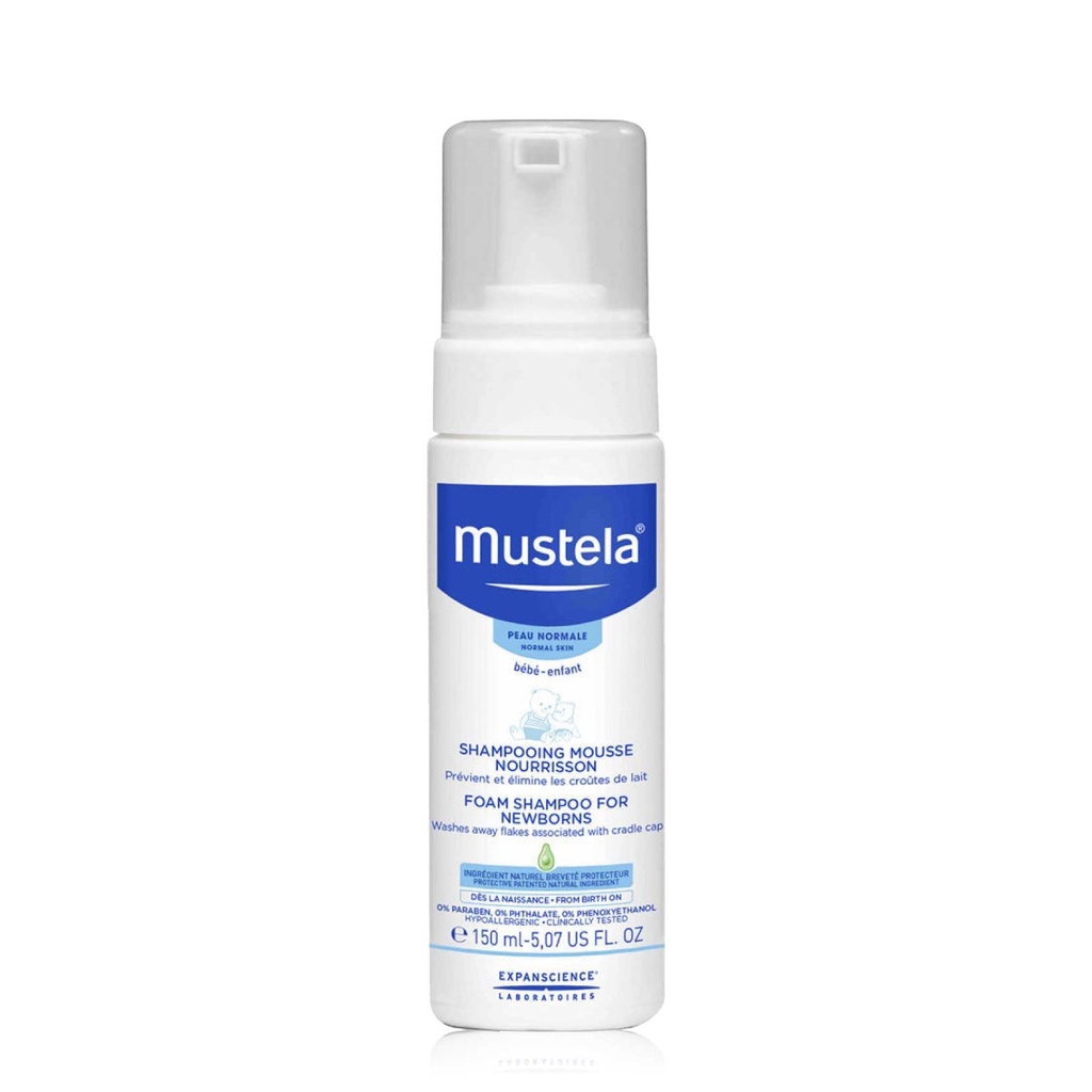 MUSTELA Shampooing Mousse Nourrisson - Shampooing adapté au nouveau-né - 150ml
