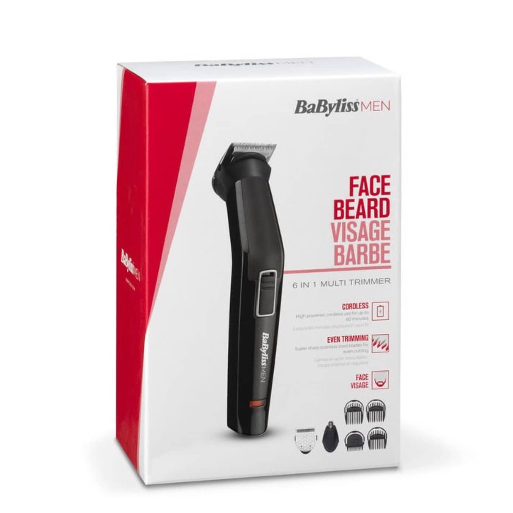 BABYLISS For Men - Tondeuse pour le visage et la barbe avec 6 têtes