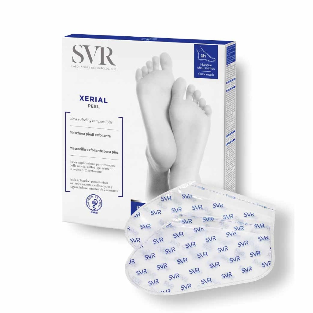 SVR Xérial Peel - Masque exfoliant anti-peaux mortes anti-rugosités pour les pieds - 1 paire