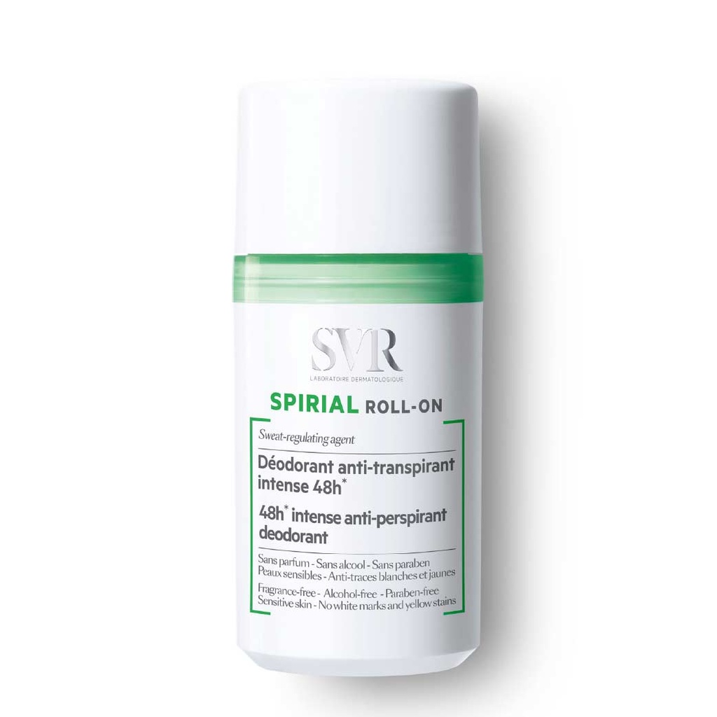 SVR Spirial Roll-On - Déodorant anti-transpirant intense 48h anti-traces pour peaux sensibles - 50ml