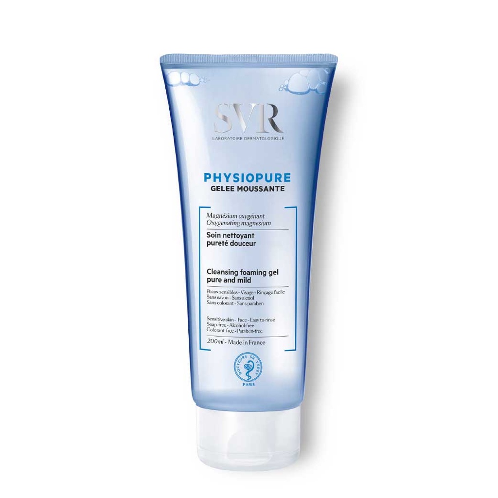 SVR Physiopure Gelée Moussante - Soin nettoyant pureté douceur pour le visage, peaux sensibles - 200ml