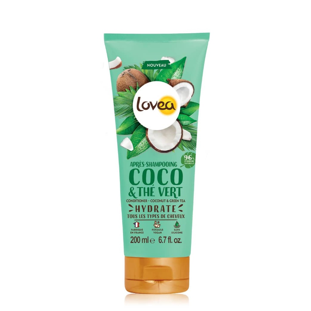 LOVEA Coco & Thé Vert  - Après-shampooing hydratant pour tous types de cheveux - 250ml
