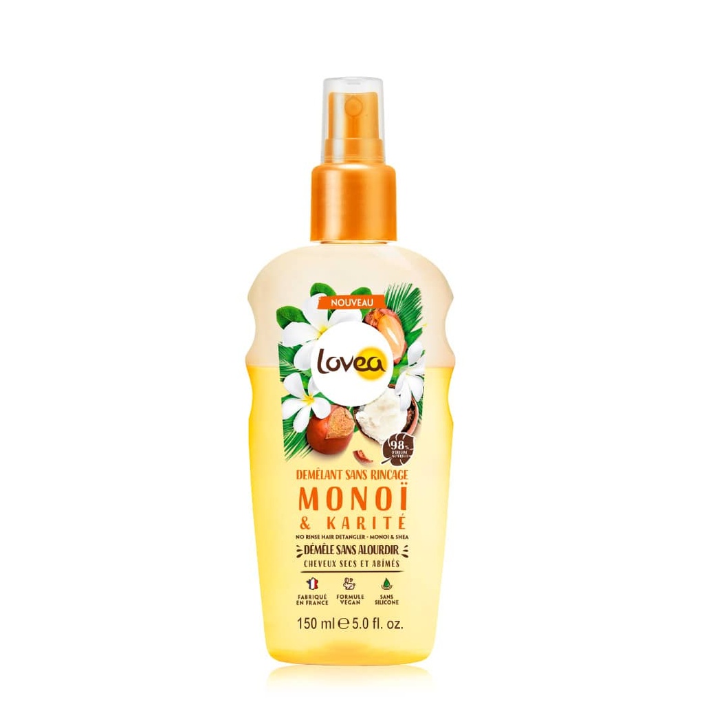 LOVEA Monoï & Karité - Spray démêlant pour cheveux secs et abîmés - 150ml