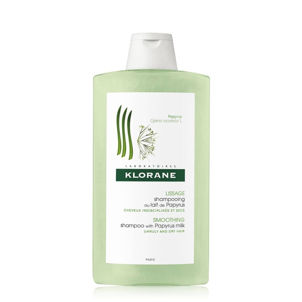 KLORANE Lait de Papyrus - Shampooing lissant pour cheveux indisciplinés et secs - 400ml