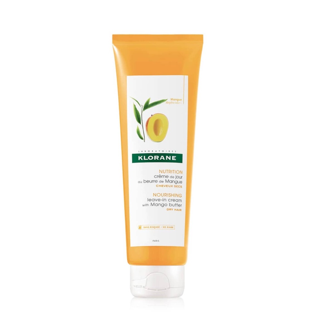 KLORANE Beurre de Mangue - Crème de jour nourrissante pour cheveux secs - 125ml