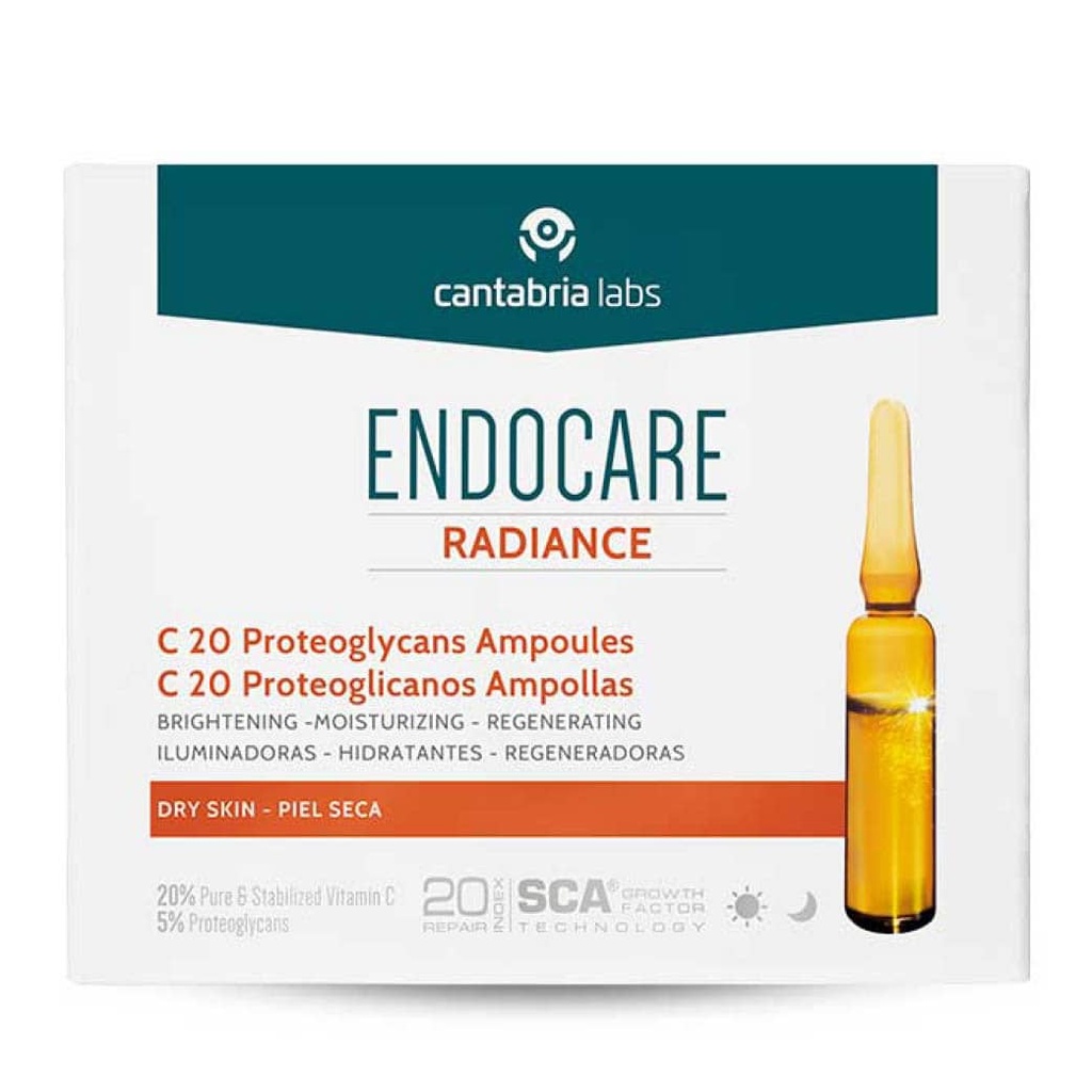 CANTABRIA LABS Endocare C20 - Sérum anti-poxydant hydratant éclat - 30 ampoules de 1ml