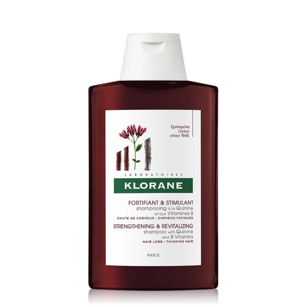 KLORANE Quinine et Vitamines B - Shampooing fortifiant stimulant pour cheveux fatigués et risque de chute