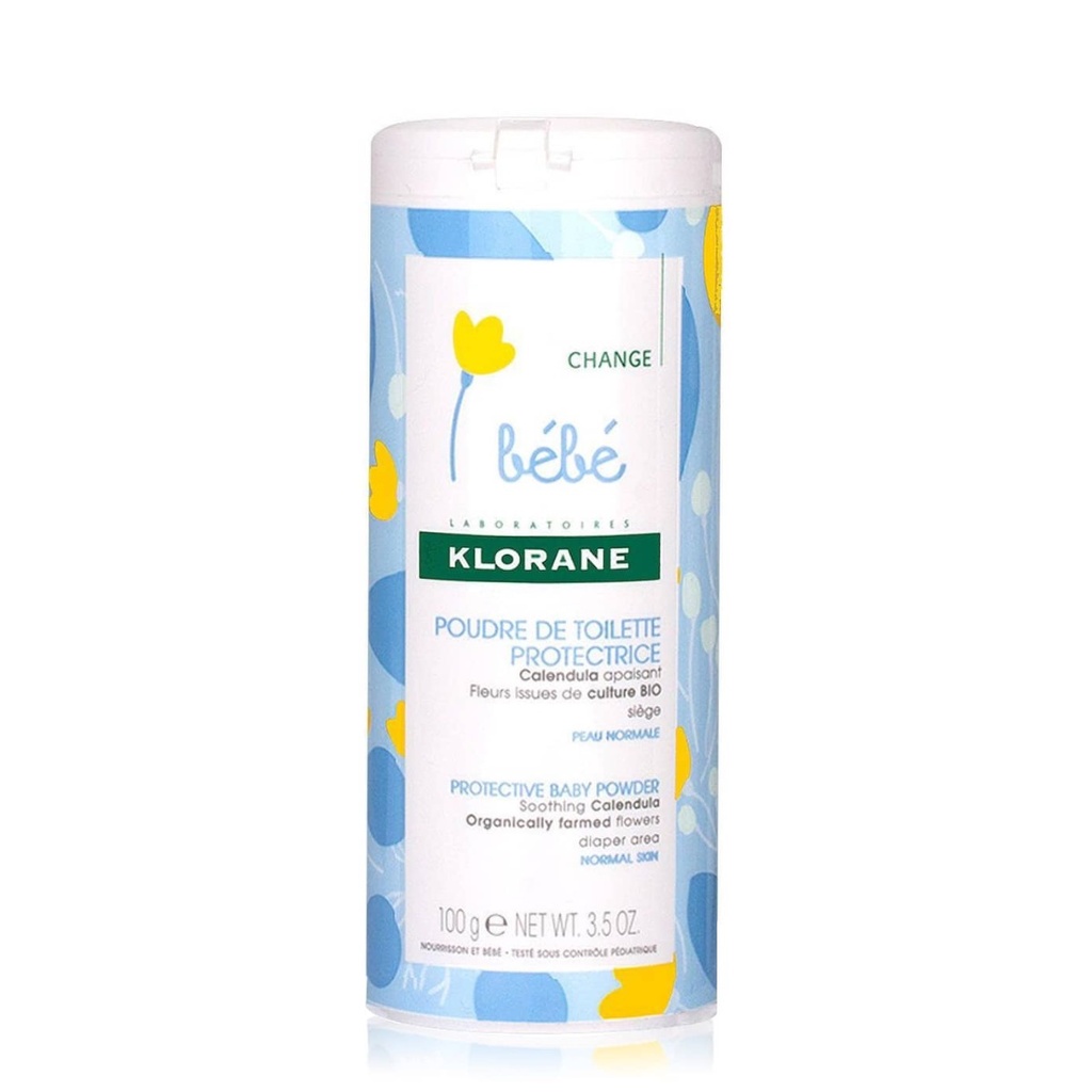 KLORANE BEBE Poudre de Toilette - Poudre protectrice pour le change - 100g