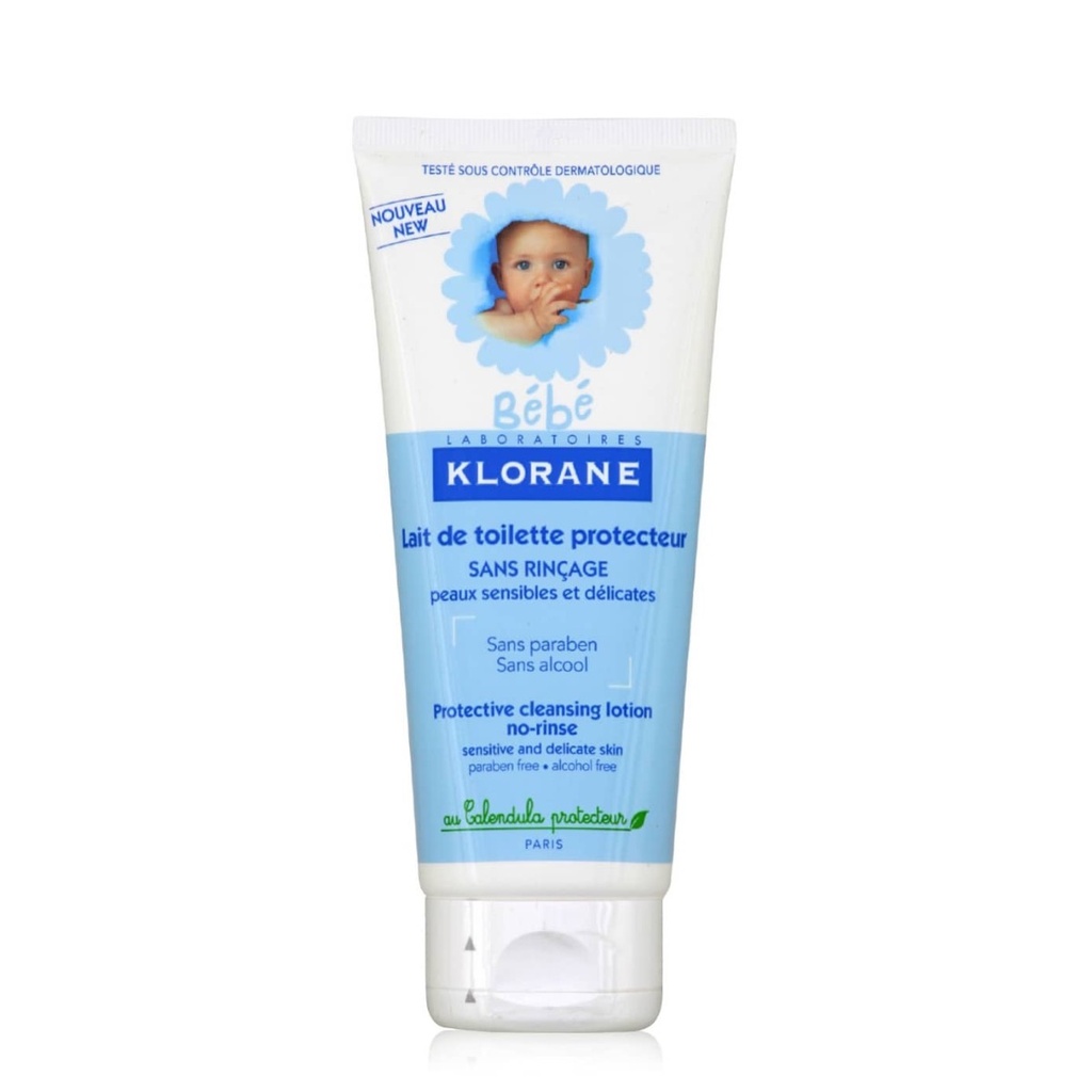 KLORANE BEBE Lait de Toilette - Lait protecteur sans rinçage pour peaux sensibles et délicates - 200ml