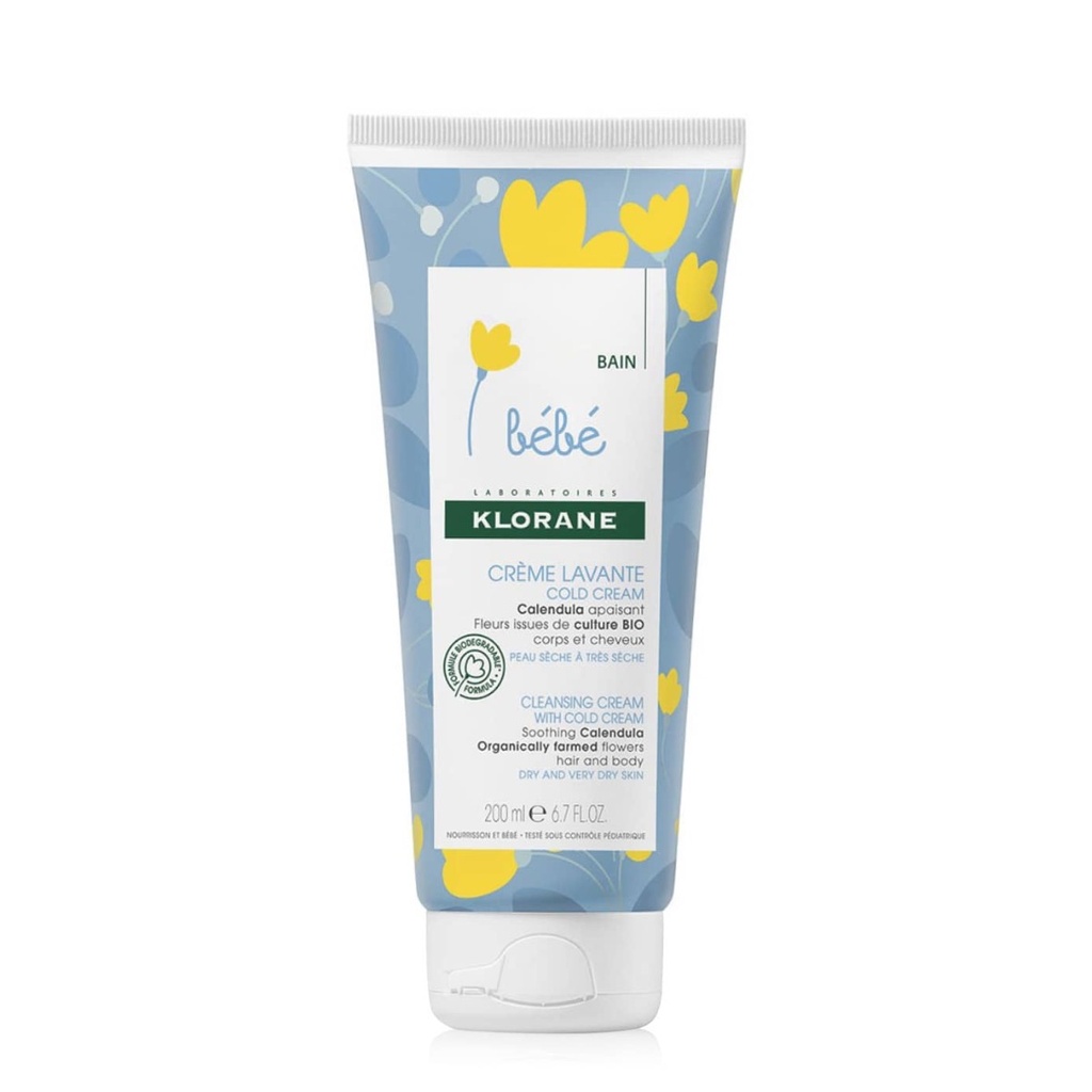 KLORANE BEBE Cold Cream - Crème nutritive pour le visage, le corps et les mains, peaux sèches et très sèches - 40ml