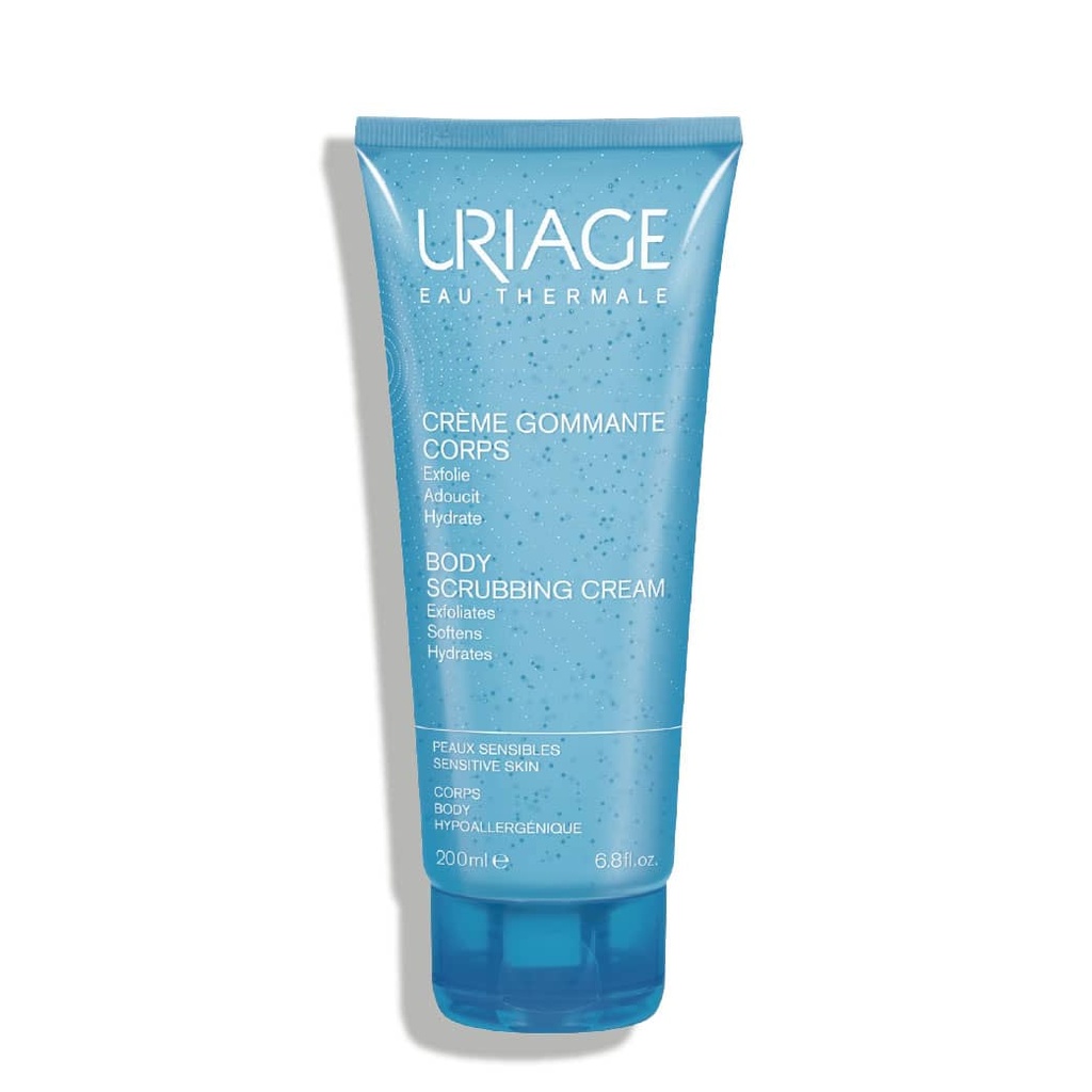 URIAGE Crème Gommante Corps - Crème exfoliante adoucissante hydratante pour les peaux sensibles du corps - 200ml