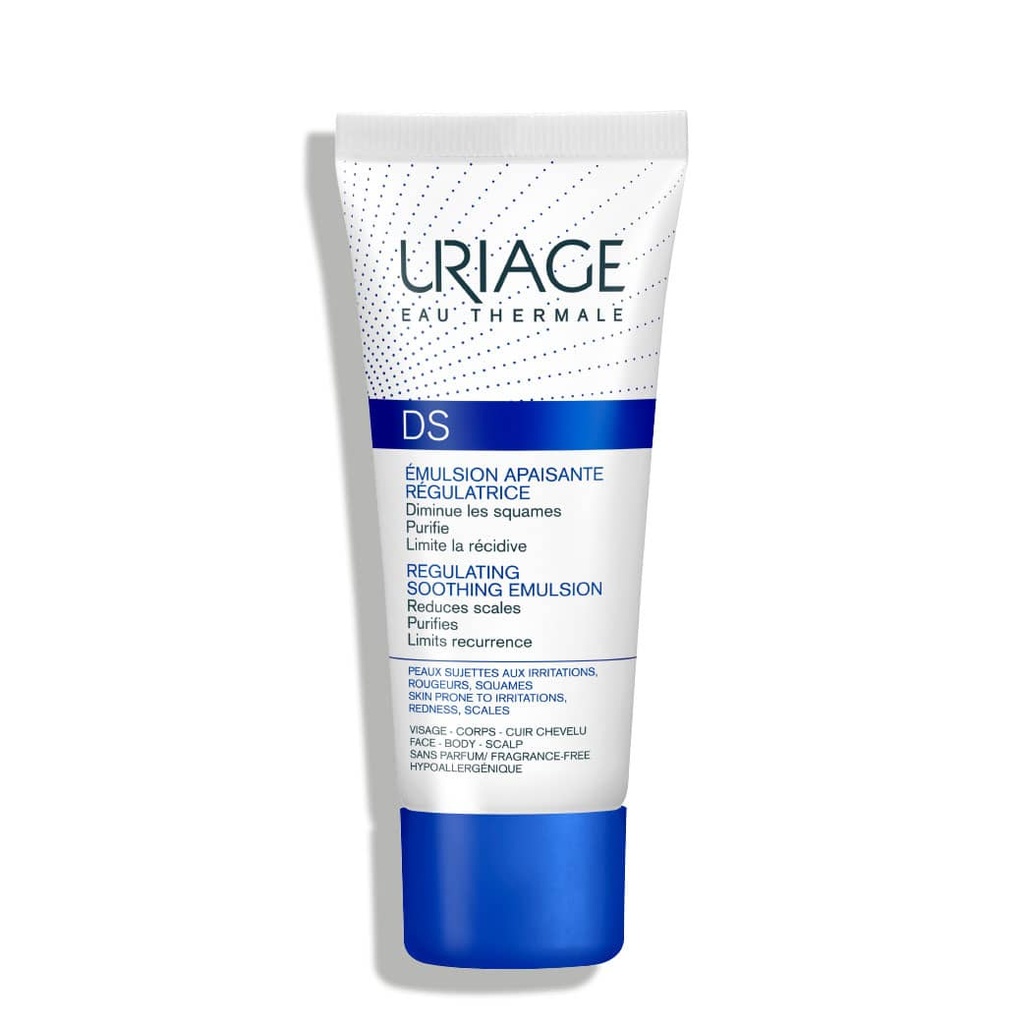 URIAGE D.S. Emulsion  - Soin régulateur purifiant apaisant anti-irritations anti-rougeurs anti-squames - 40ml