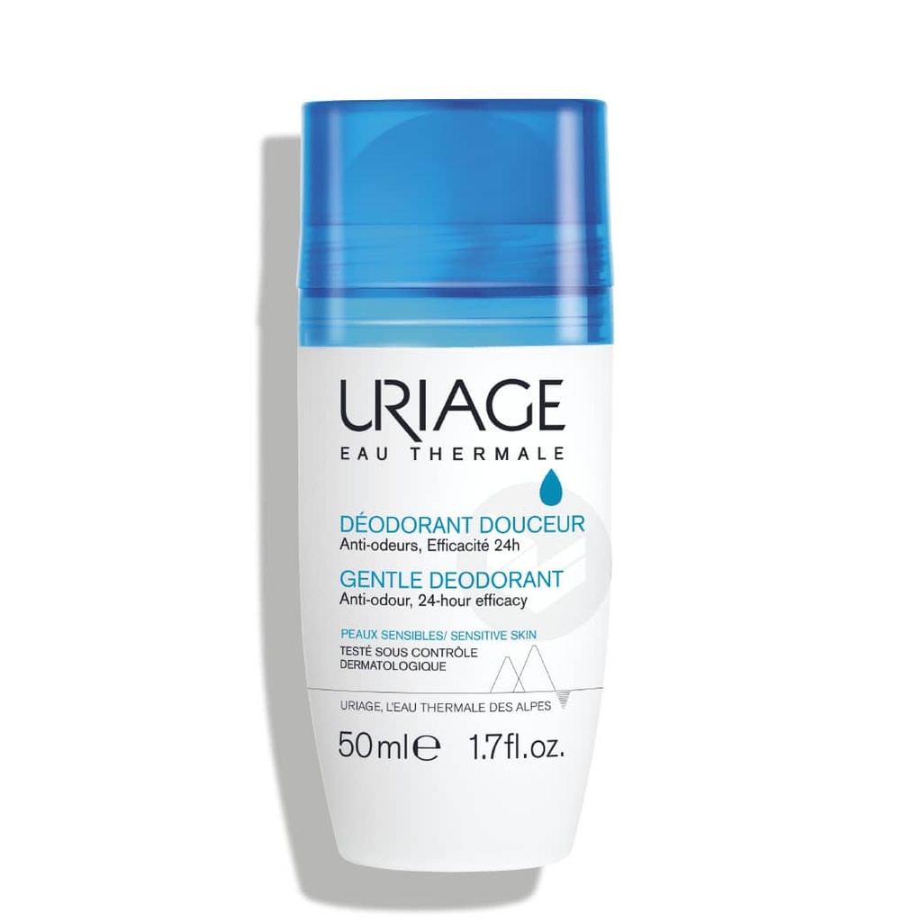 URIAGE Déodorant Douceur - Déodorant roll-on anti-odeurs efficacité 24h pour peaux sensibles - 50ml