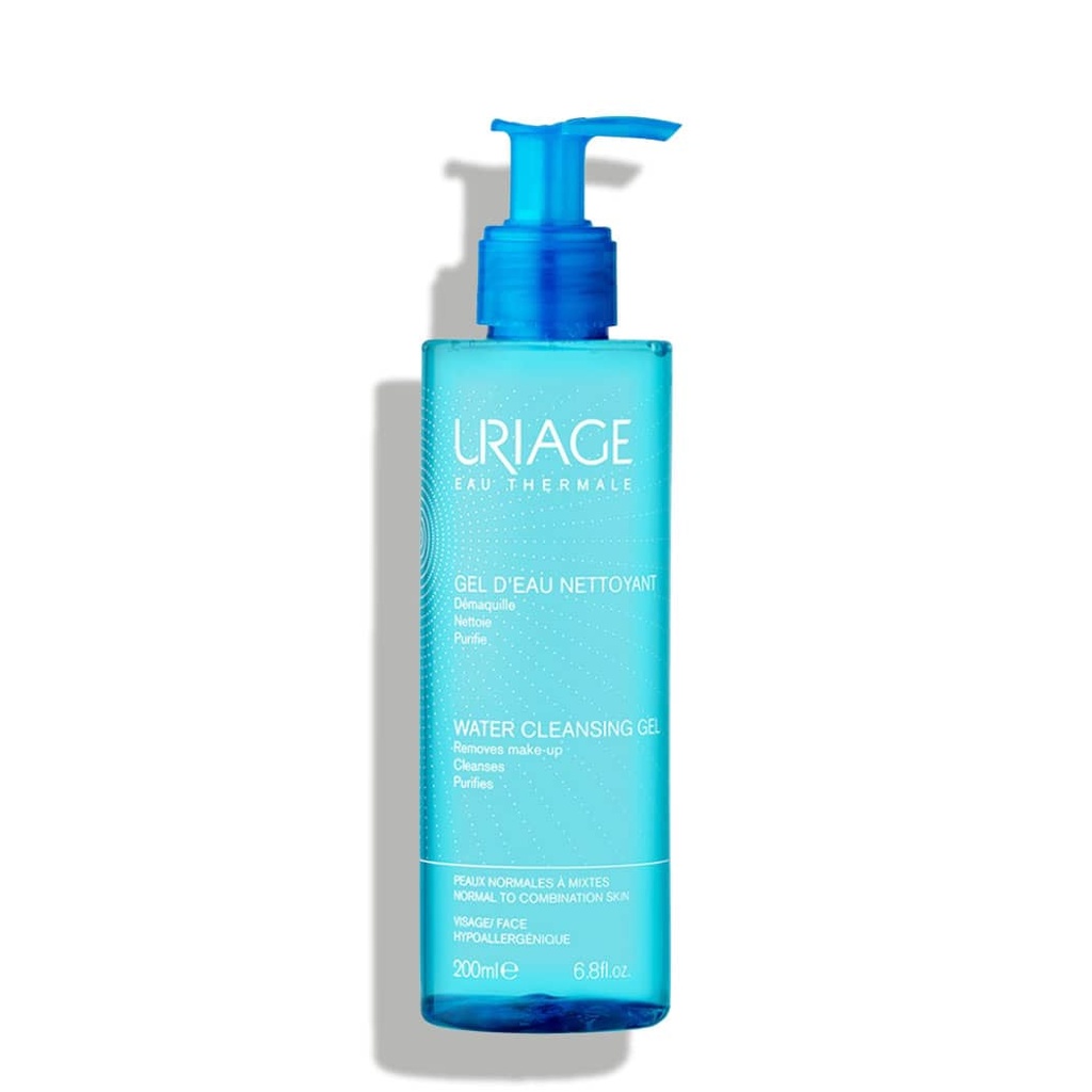 URIAGE Gel d'Eau Nettoyant - Démaquillant purifiant pour peaux normales à mixtes - 200ml