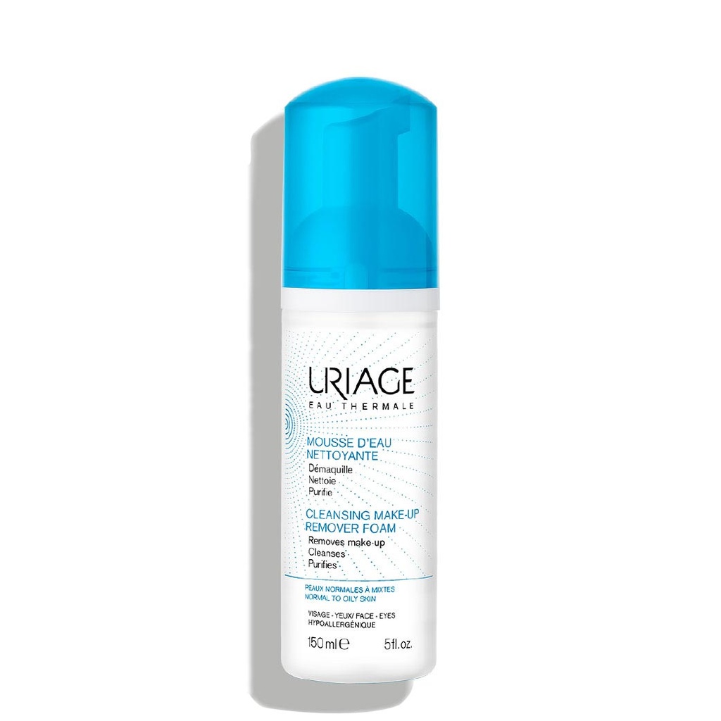 URIAGE Mousse d'Eau Nettoyante - Démaquillant purifiant pour peaux normales à mixtes - 150ml