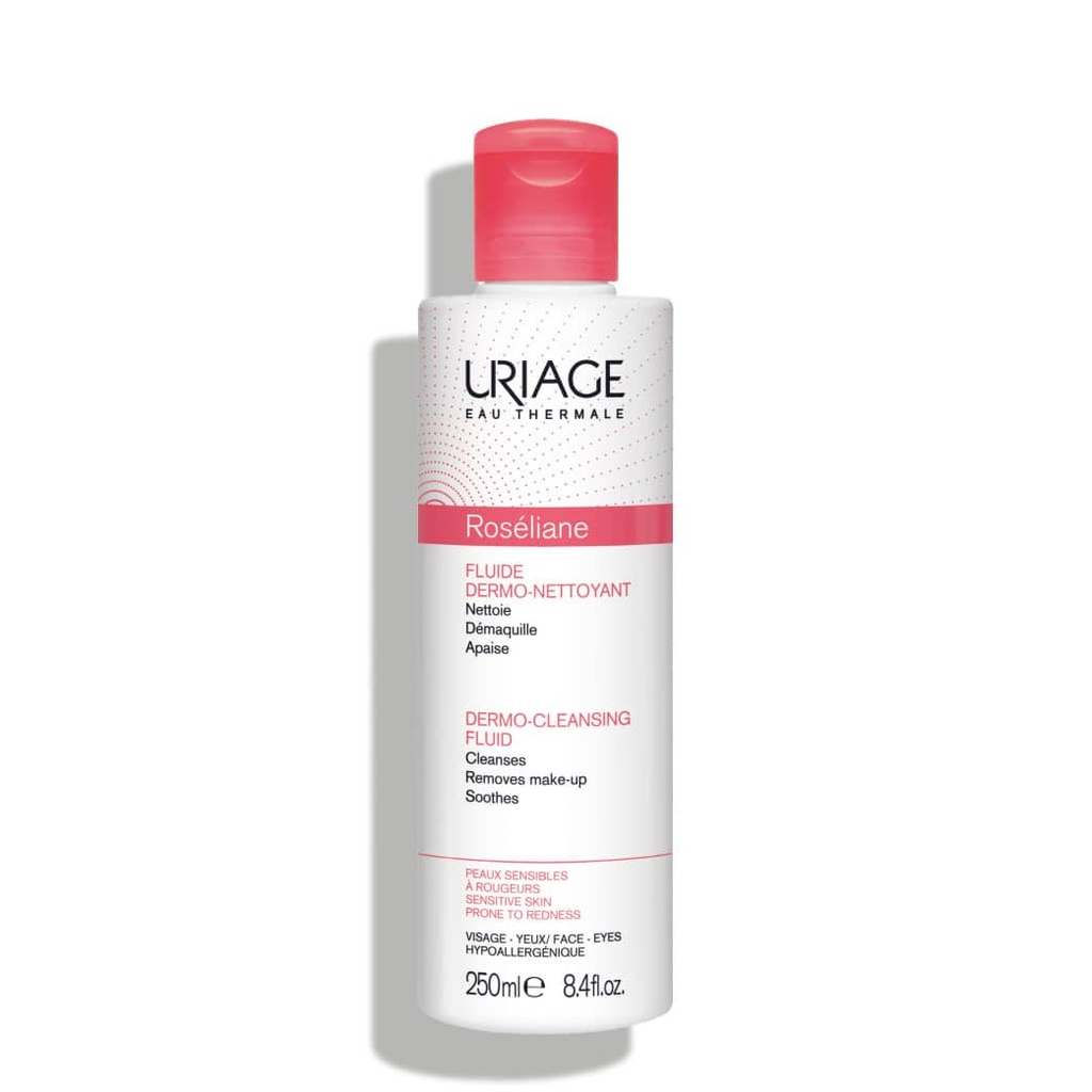 URIAGE Roséliane - Fluide dermo-nettoyant anti-rougeurs pour peaux sensibles - 250ml