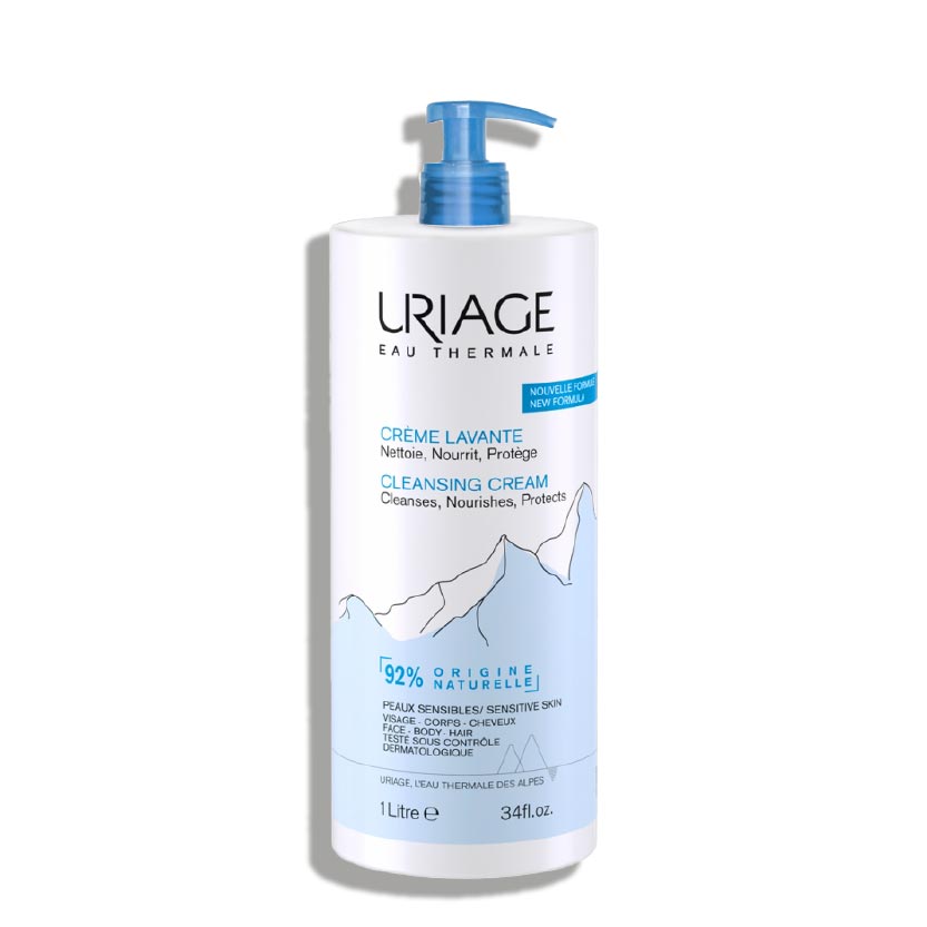 URIAGE Crème Lavante - Nettoyante, nourrissante et protectrice pour les peaux sensibles du visage et du corps et les cheveux
