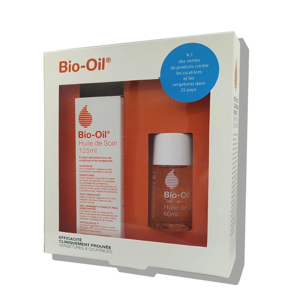 BIO OIL Huile de Soin - Anti-vergetures anti-cicatrices format 125ml + 60ml offerte