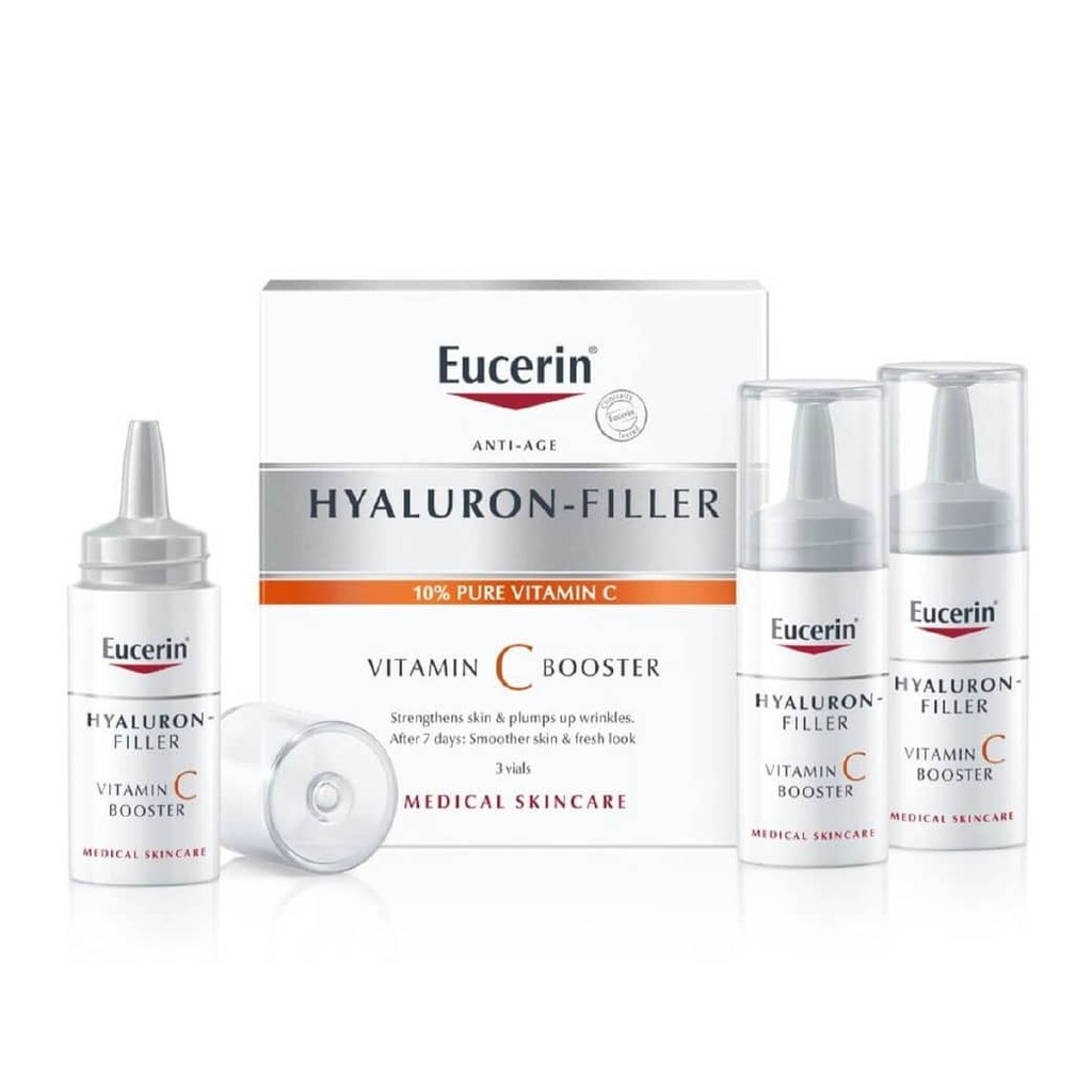 EUCERIN Hyaluron Filler  Vitamin C Booster - Sérum anti-âge à la vitamine C pour toutes peaux - 3 flacons de 8ml