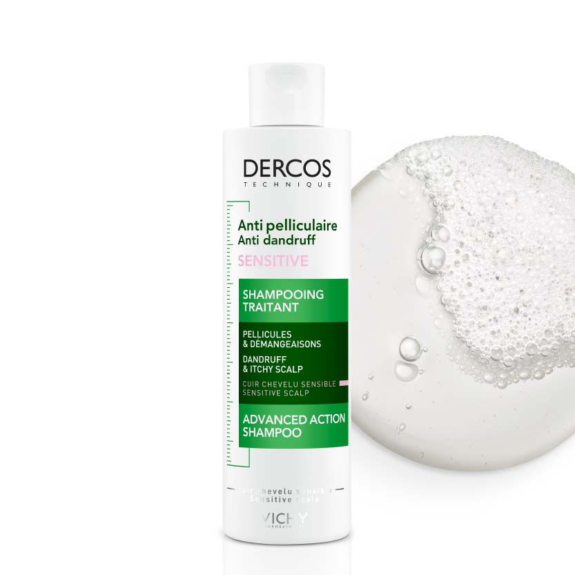 DERCOS Anti-Pelliculaire Sensitive - Shampooing traitant pellicules et démangeaisons pour cuir chevelu sensible - 200ml