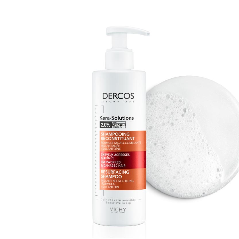 DERCOS Kéra-Solutions - Shampooing reconstituant pour cheveux agressés et abîmés - 250ml