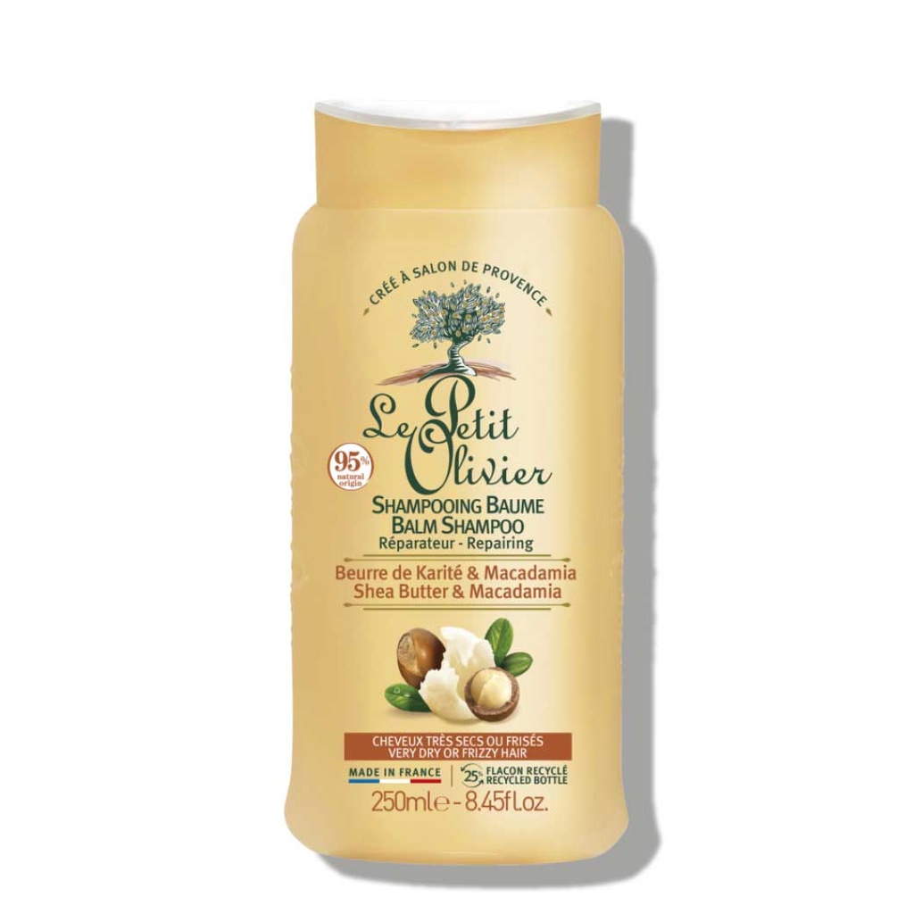 LE PETIT OLIVIER Beurre de Karité & Macadamia - Shampooing baume soin réparateur pour cheveux très secs ou frisés - 250ml