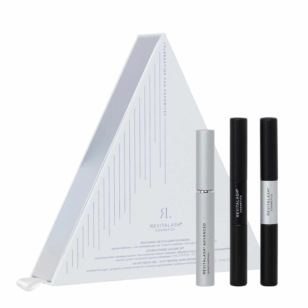REVITALASH Advanced Lash Enhancer - Coffret soin revitalisant pour cils 3,5ml + Base et mascara volumisants + Gel fixateur pour sourcils
