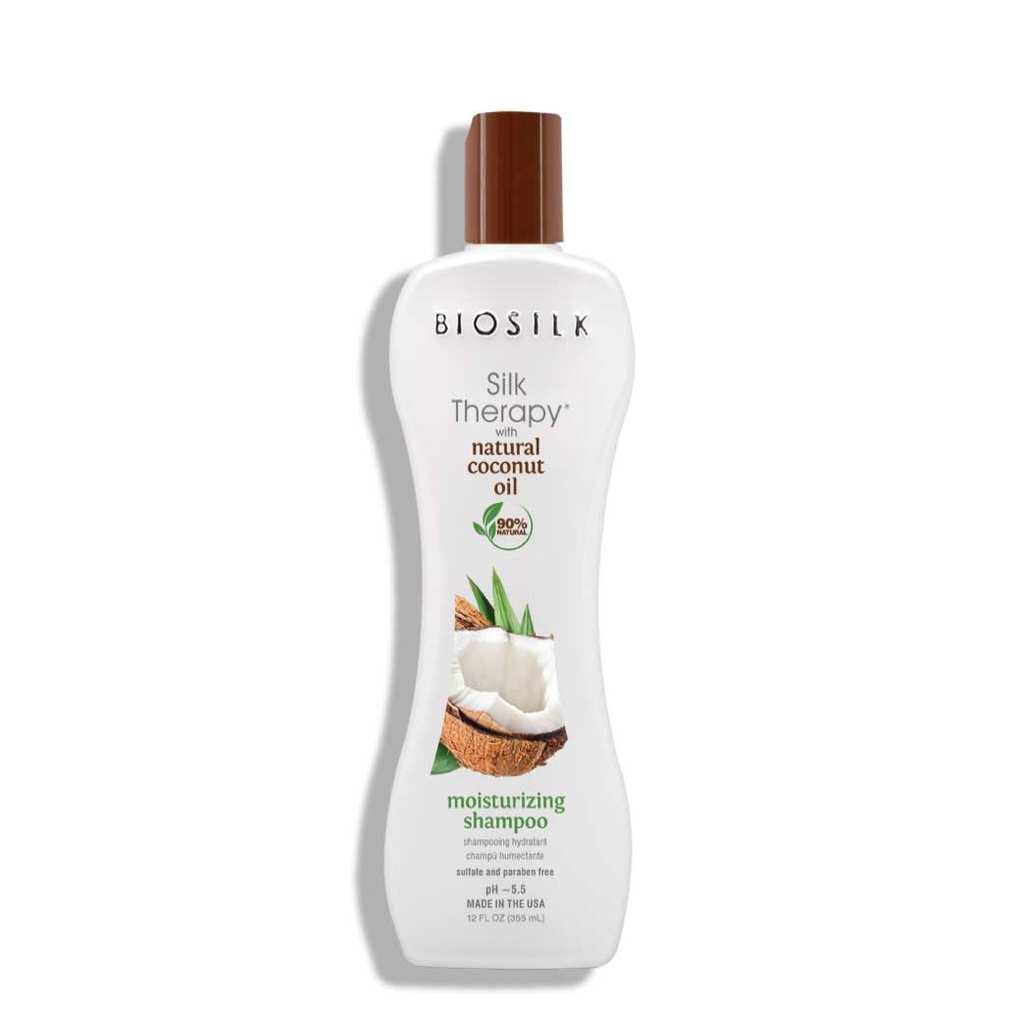 BIOSILK Silk Therapy & Coconut Oil - Shampooing hydratant pour tous types de cheveux - 355ml