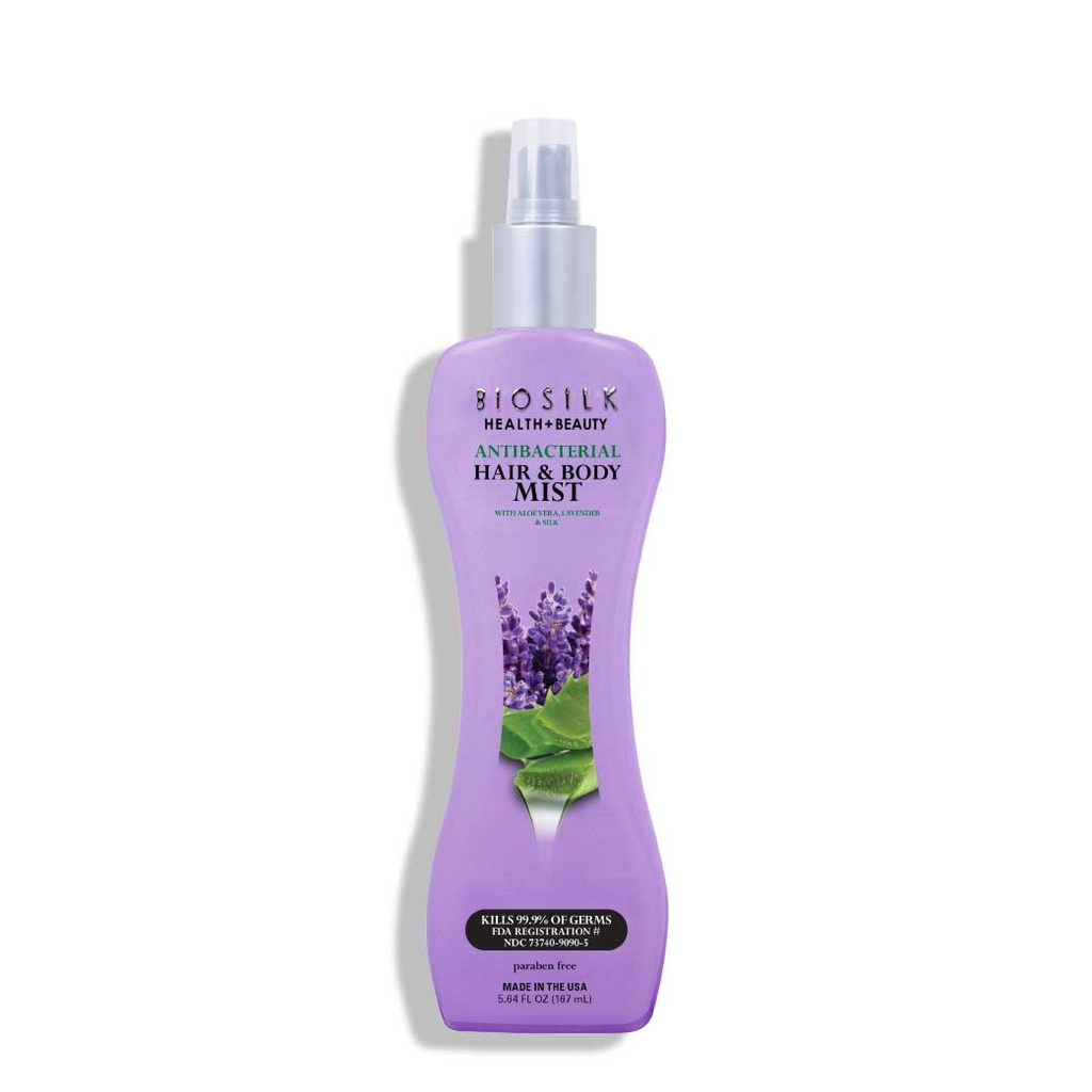 BIOSILK Health + Beauty - Brume antibactérienne pour cheveux et corps - 167ml