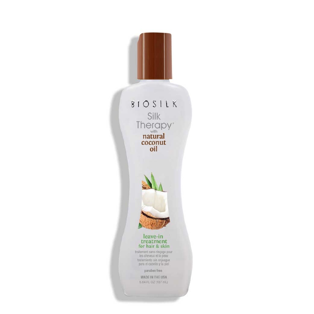 BIOSILK Silk Therapy & Coconut Oil - Traitement hydratant sans rinçage pour cheveux et corps