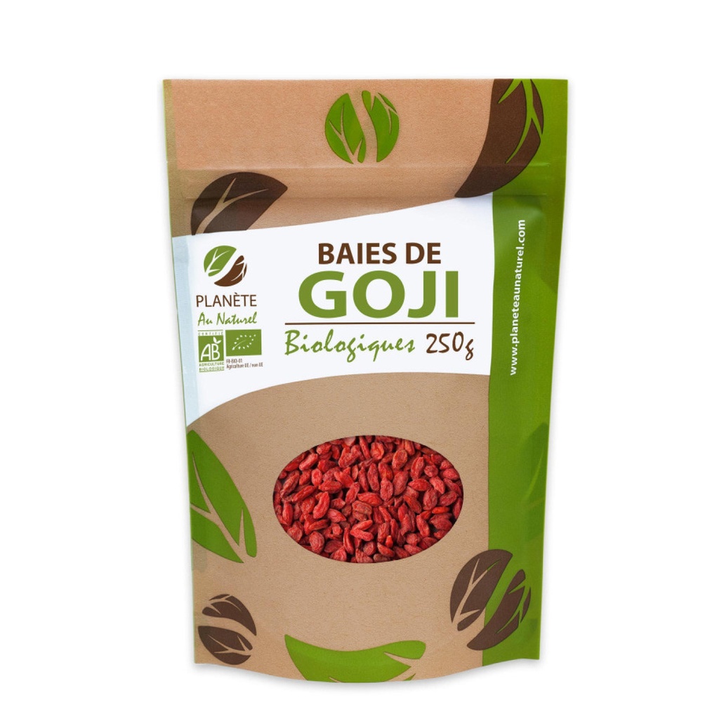 Planète au Naturel Baies de Goji BIO - Complément alimentaire Défenses immunitaires / Tension artérielle / Drainage / Detox - 250g