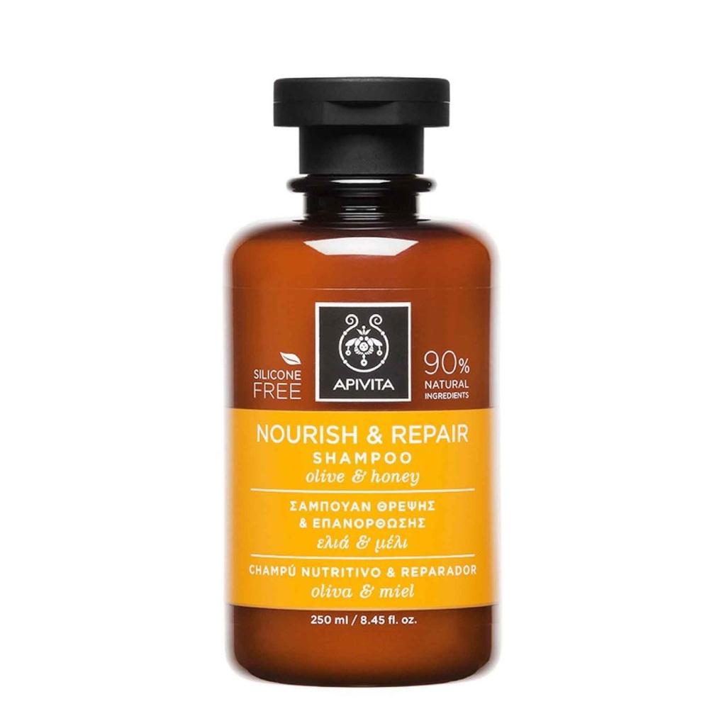 APIVITA Nourish & Repair Shampoo - Shampooing nourrissant réparateur, pour cheveux secs - 250ml