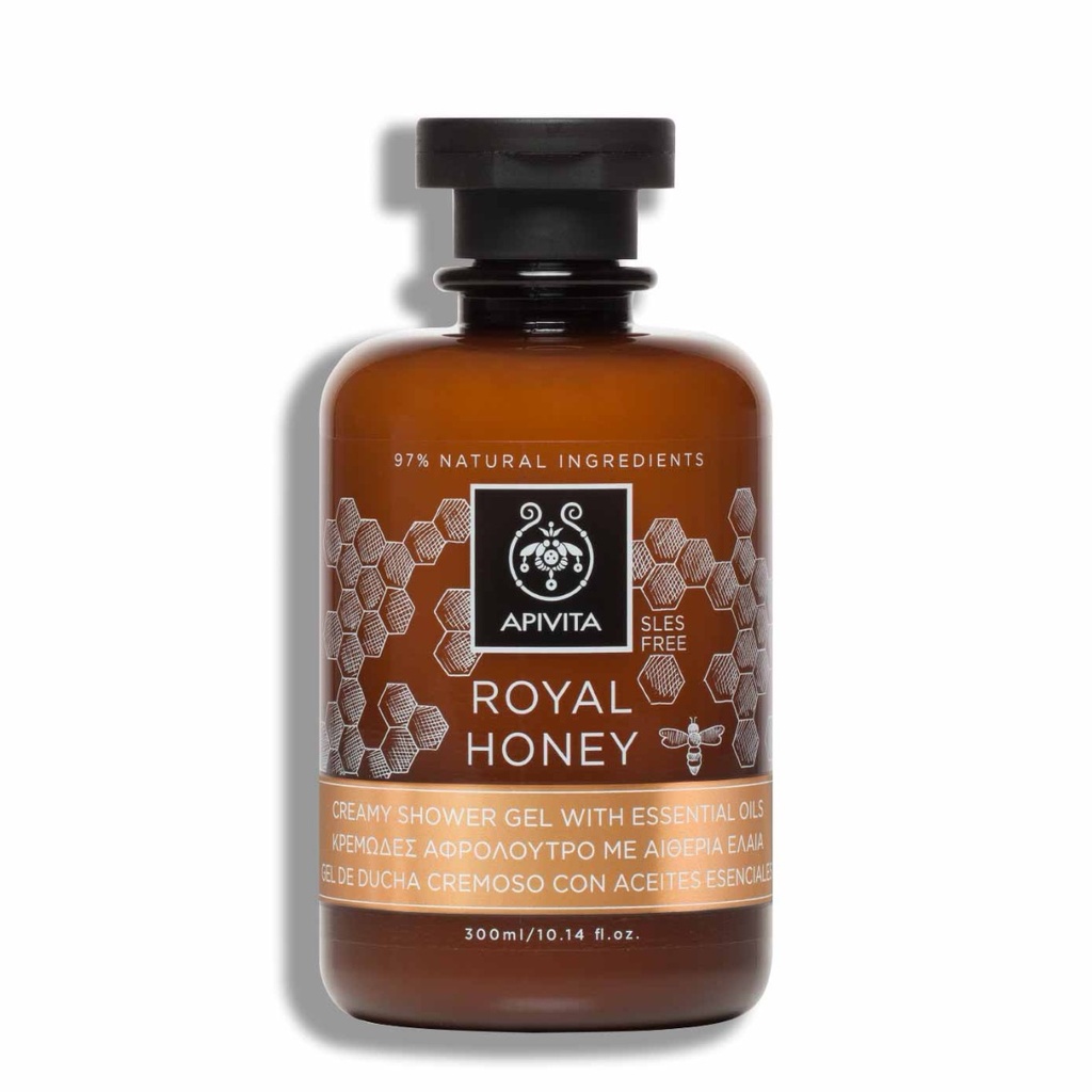 APIVITA Royal Honey - Gel douche hydratant, pour peaux sèches - 300ml