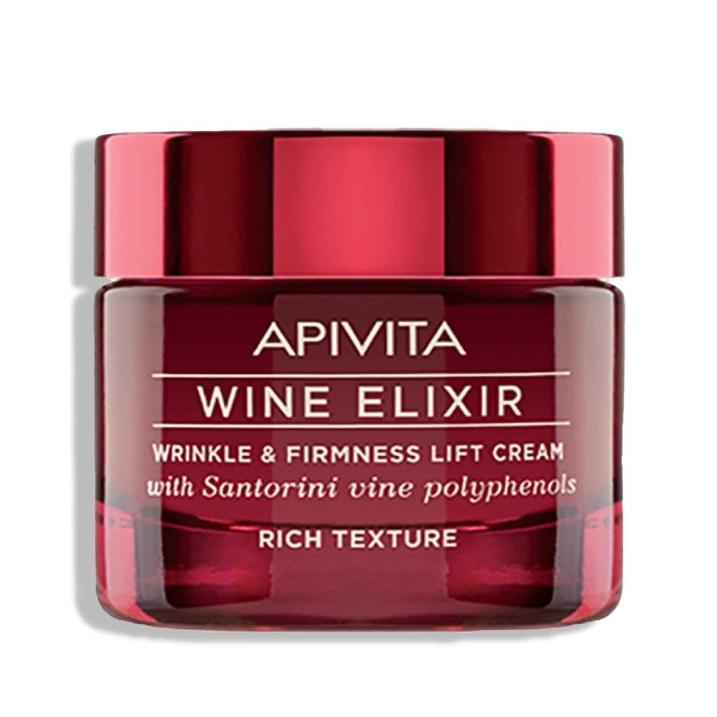 APIVITA Wine Elixir - Crème lift rides & fermeté, texture riche pour peaux sèches - 50ml