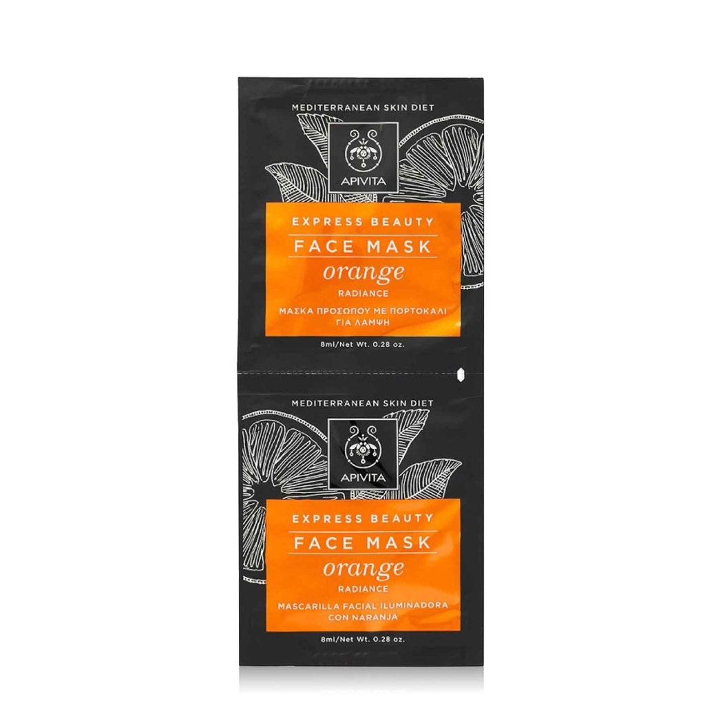 APIVITA Face Mask Orange - Masque hydratant éclaircissant à l'orange, pour toutes peaux