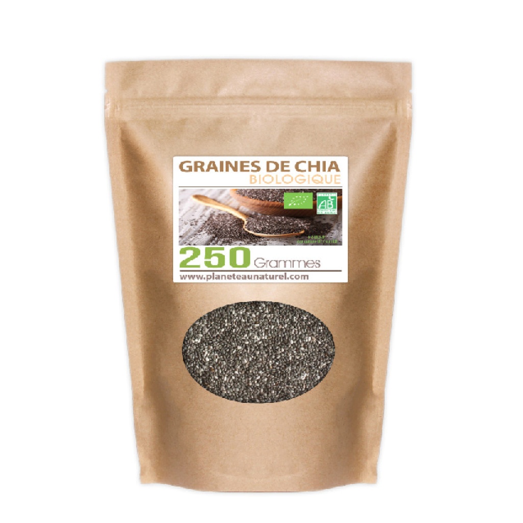 GPH Diffusion Graines de Chia BIO - Riches en fibres, en acides gras essentiels, en Omega 3 et en Omega 6 - 250g