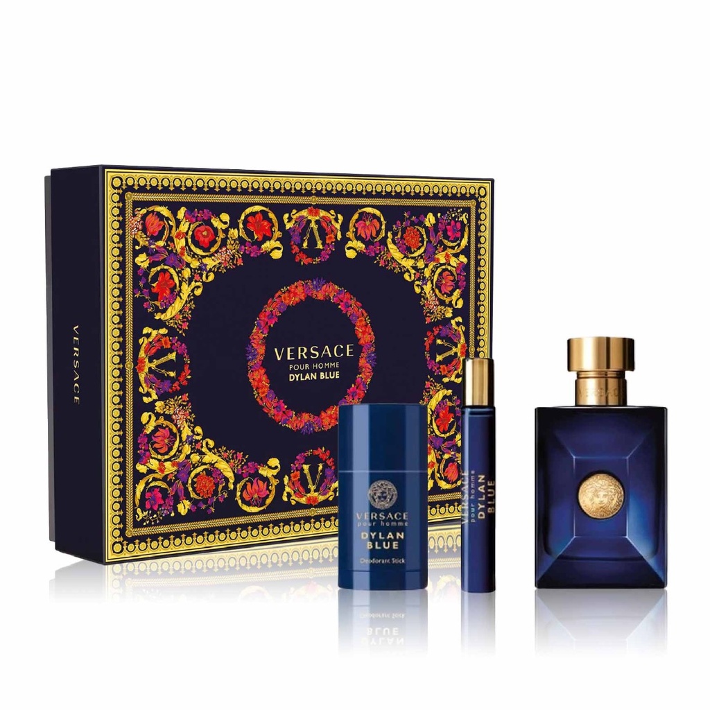 VERSACE Dylan Blue - Coffret eau de toilette pour homme 100ml + 10ml + Déodorant 75ml