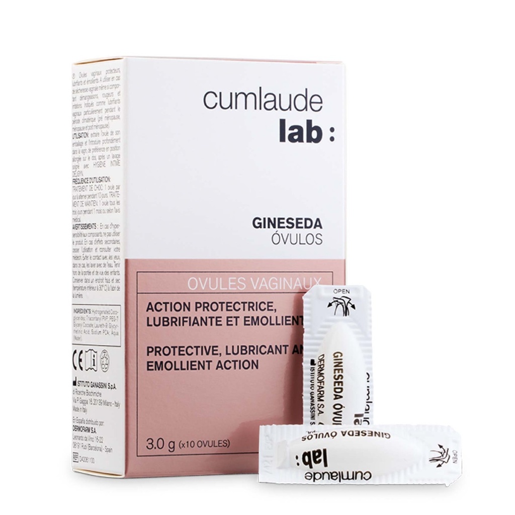 CUMLAUDE LAB Gineseda Ovules - Ovules vaginaux protecteurs, lubrifiants et émollients - 10 unités