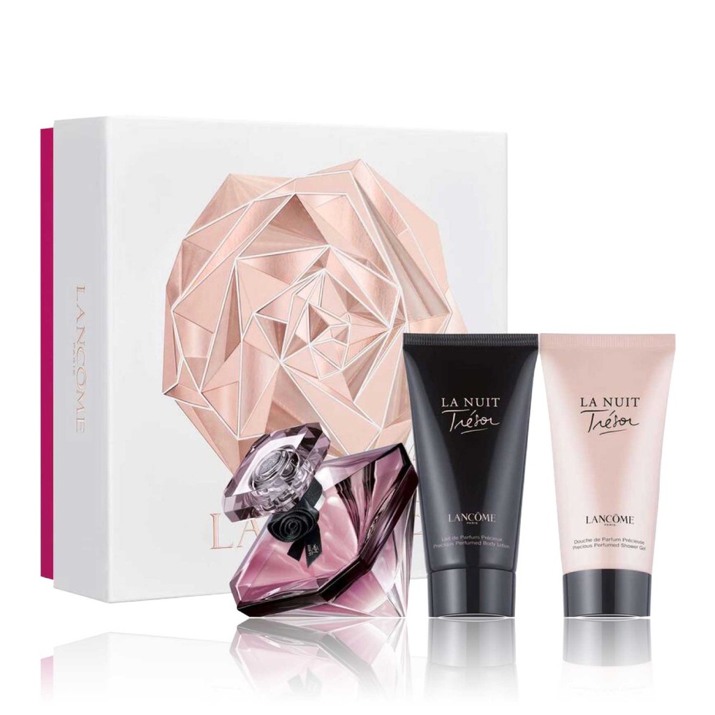 LANCOME La Nuit Trésor - Eau de parfum pour femme 50ml+Lait corps+Douche de parfum