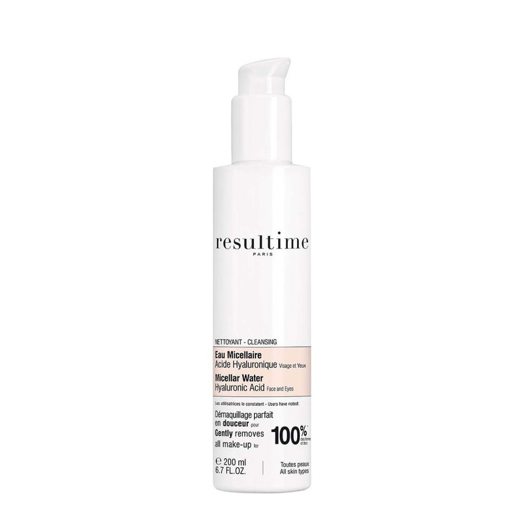 RESULTIME Nettoyant - Eau micellaire acide hyaluronique pour visage et yeux - 200ml