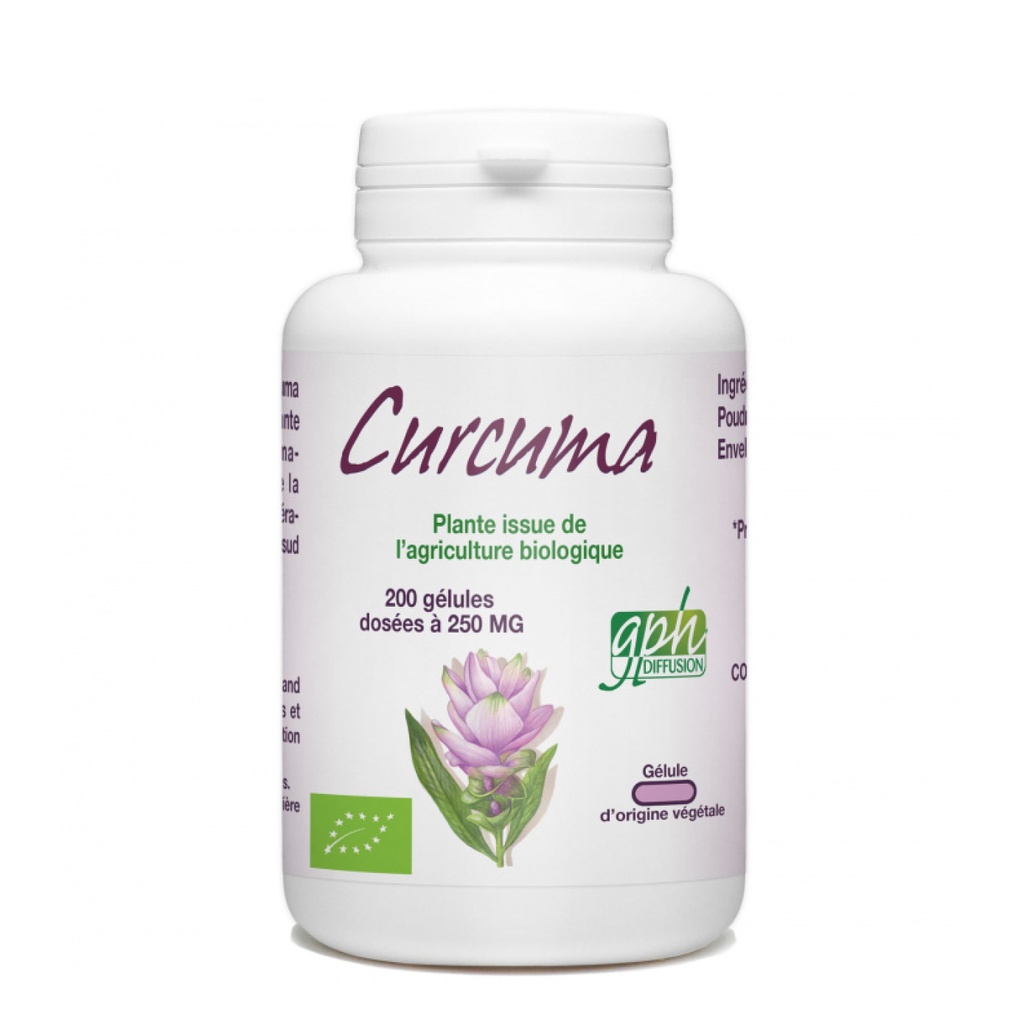 GPH Diffusion Curcuma BIO - Complément alimentaire Digestion / Transit - 200 gélules