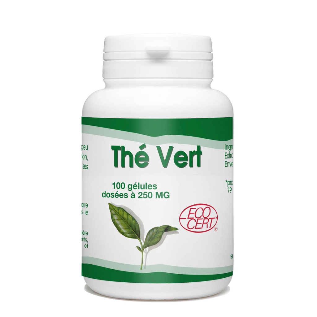 GPH Diffusion Thé vert BIO - Complément alimentaire Minceur / Drainage / Détox - 100 gélules