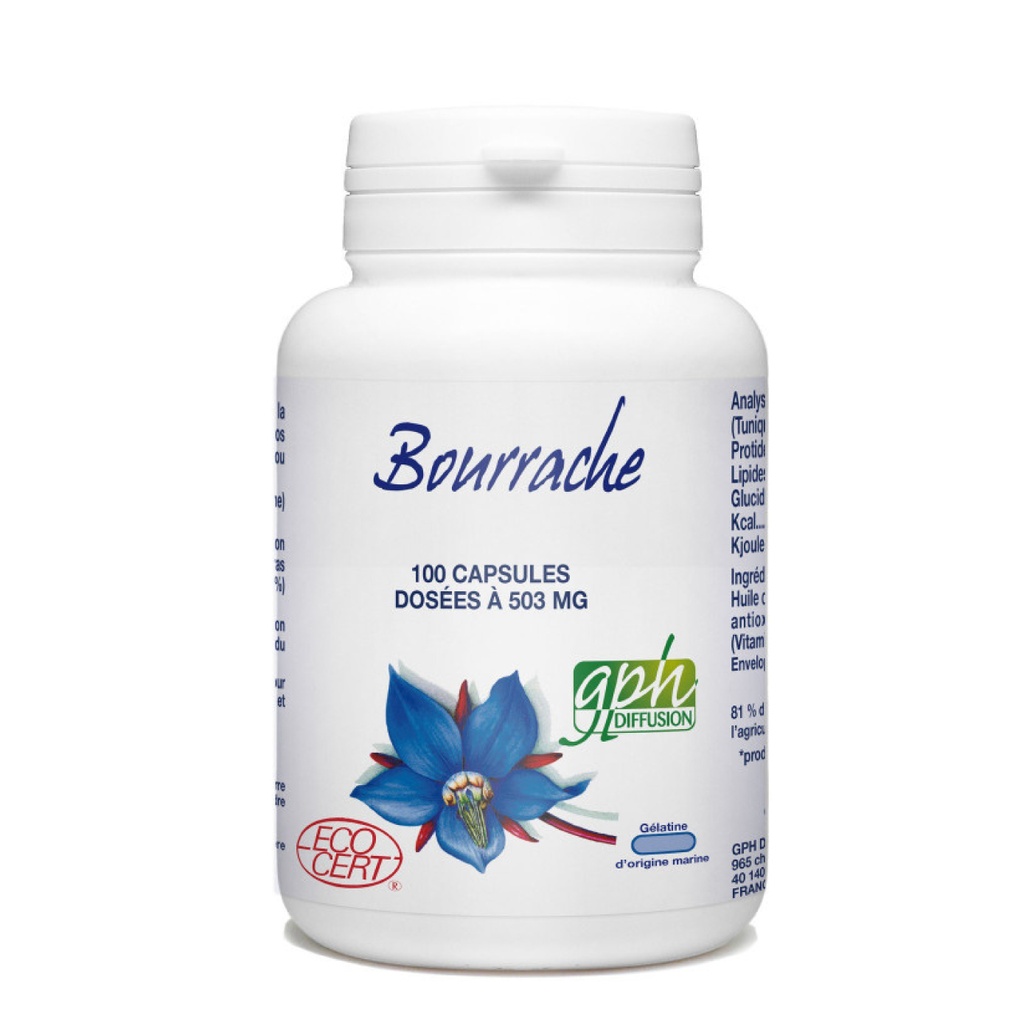 Bio Atlantic Bourrache BIO - Complément alimentaire Beauté de la peau / Cheveux et ongles - 100 capsules